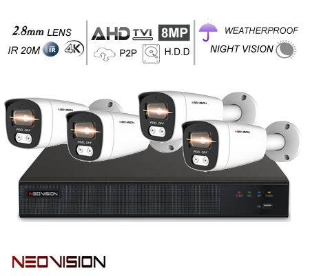 מערכת מצלמות אבטחה צינור AHD 8MP