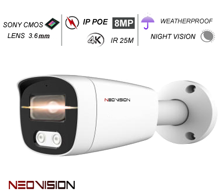 מצלמת אבטחה IP POE 8MP