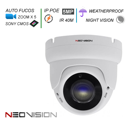מצלמת אבטחה זום חשמלי IP POE 5MP